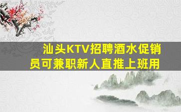 汕头KTV招聘酒水促销员可兼职新人直推上班用